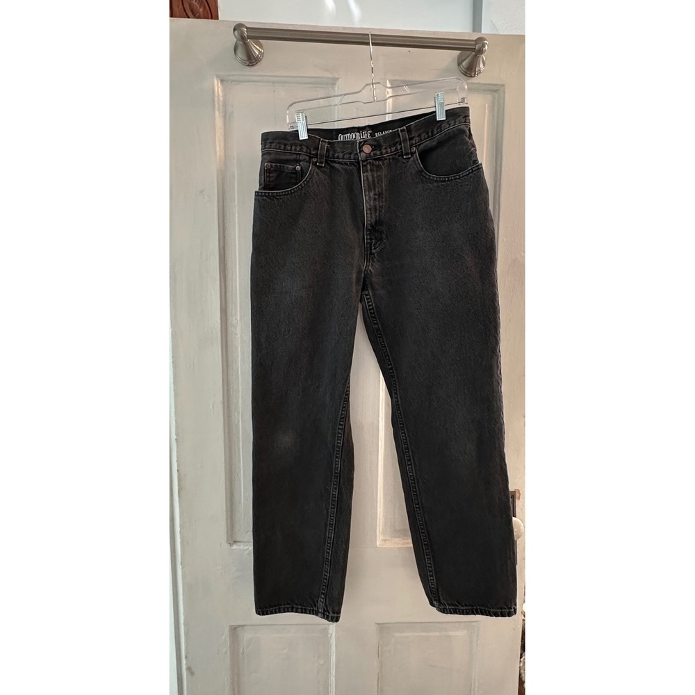 Outdoor Life Relaxed Fit Charcoal Gray Denim Jeans Men's 34x32